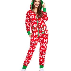 Tipsy Elves woman’s ho ho ho Christmas  jumpsuit.
